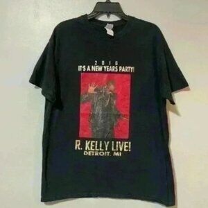 R. Kelly Shirt Mens L Black Concert 2016 New Year Party Detroit Graphics Gildan